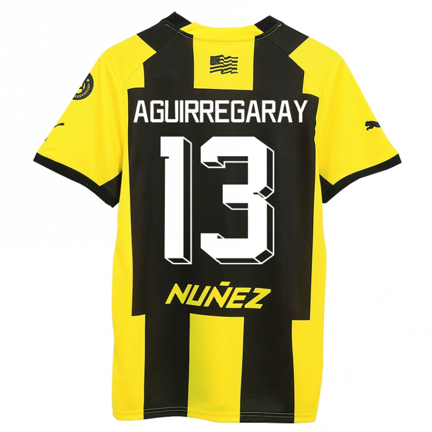 Niño Fútbol Camiseta Matías Aguirregaray #13 Amarillo Negro 1ª Equipación 2023/24 México