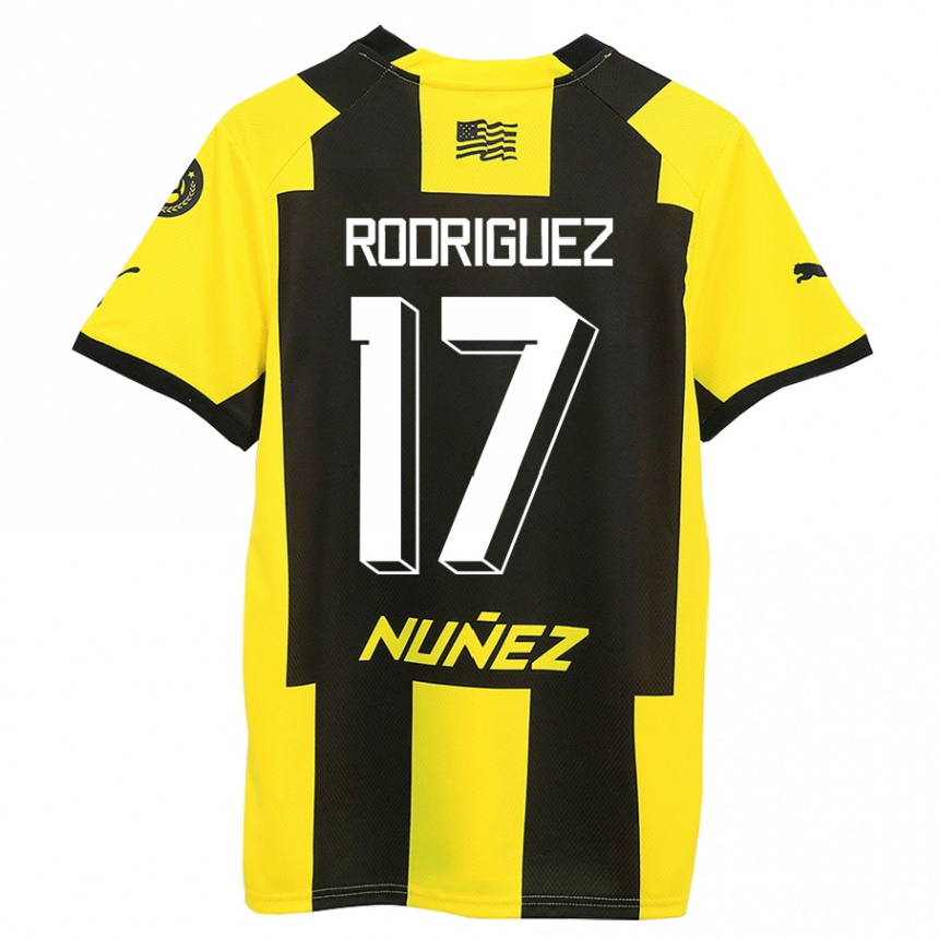 Niño Fútbol Camiseta Valentín Rodríguez #17 Amarillo Negro 1ª Equipación 2023/24 México