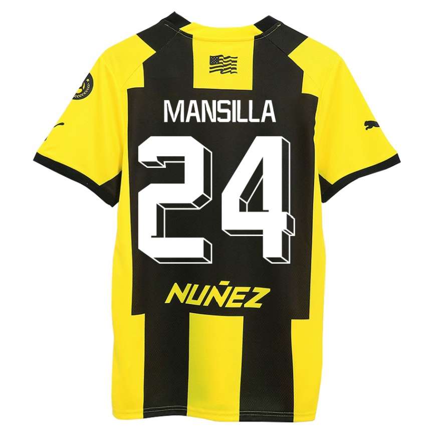 Niño Fútbol Camiseta Brian Mansilla #24 Amarillo Negro 1ª Equipación 2023/24 México