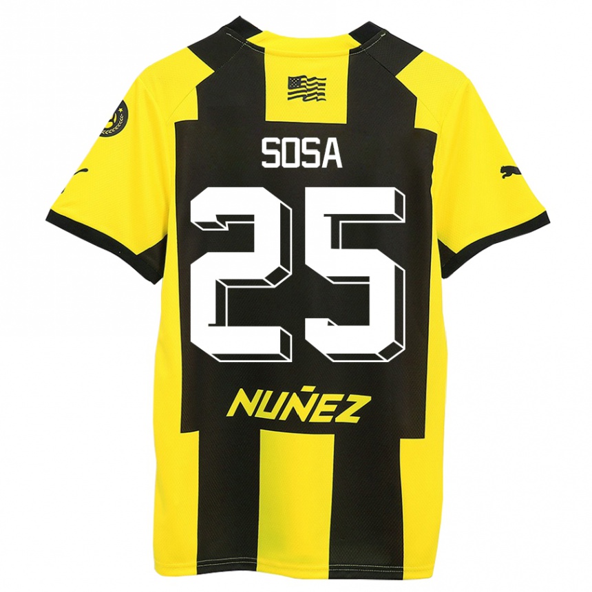 Niño Fútbol Camiseta Ignacio Sosa #25 Amarillo Negro 1ª Equipación 2023/24 México