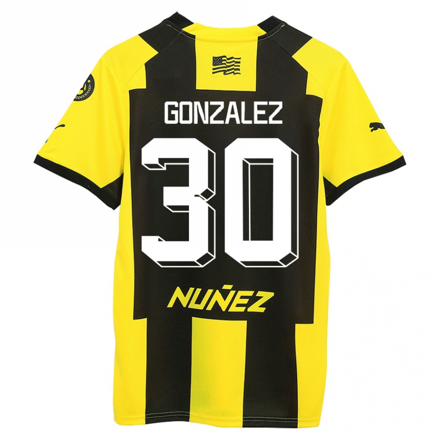 Niño Fútbol Camiseta Ángel González #30 Amarillo Negro 1ª Equipación 2023/24 México