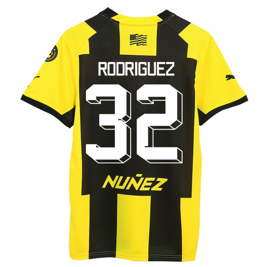 Niño Fútbol Camiseta Randall Rodríguez #32 Amarillo Negro 1ª Equipación 2023/24 México