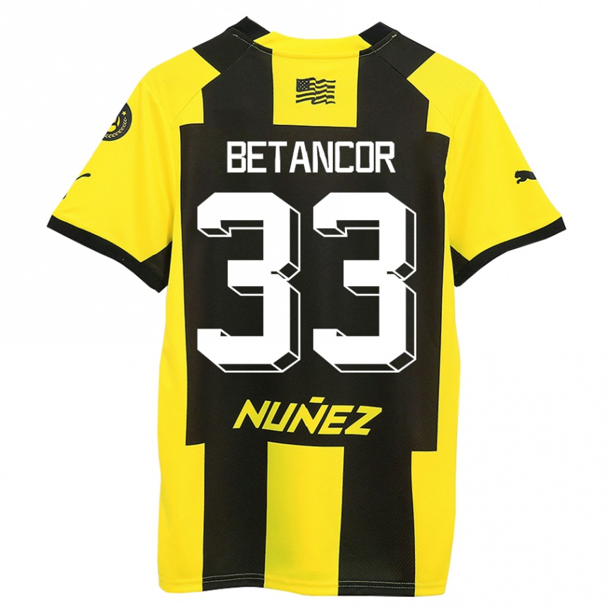 Niño Fútbol Camiseta Bruno Betancor #33 Amarillo Negro 1ª Equipación 2023/24 México