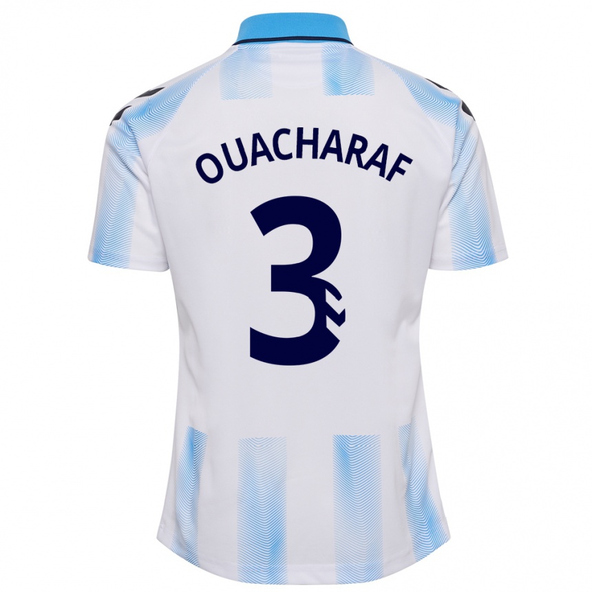 Niño Fútbol Camiseta Bilal Ouacharaf #3 Blanco Azul 1ª Equipación 2023/24 México