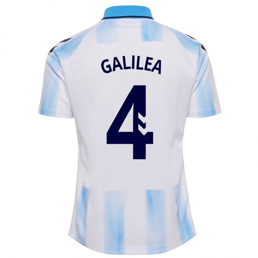 Niño Fútbol Camiseta Einar Galilea #4 Blanco Azul 1ª Equipación 2023/24 México