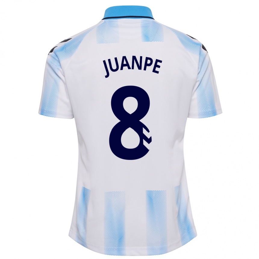 Niño Fútbol Camiseta Juanpe #8 Blanco Azul 1ª Equipación 2023/24 México