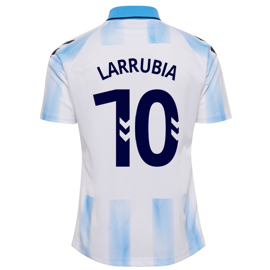 Niño Fútbol Camiseta David Larrubia #10 Blanco Azul 1ª Equipación 2023/24 México