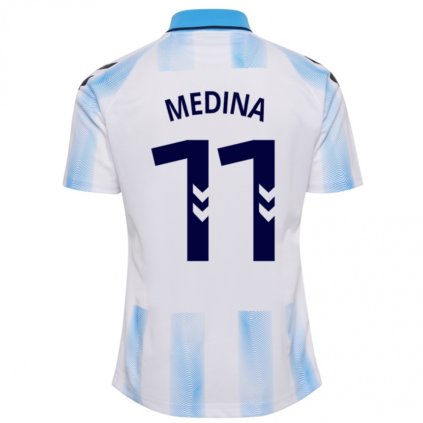 Niño Fútbol Camiseta Kevin Medina #11 Blanco Azul 1ª Equipación 2023/24 México