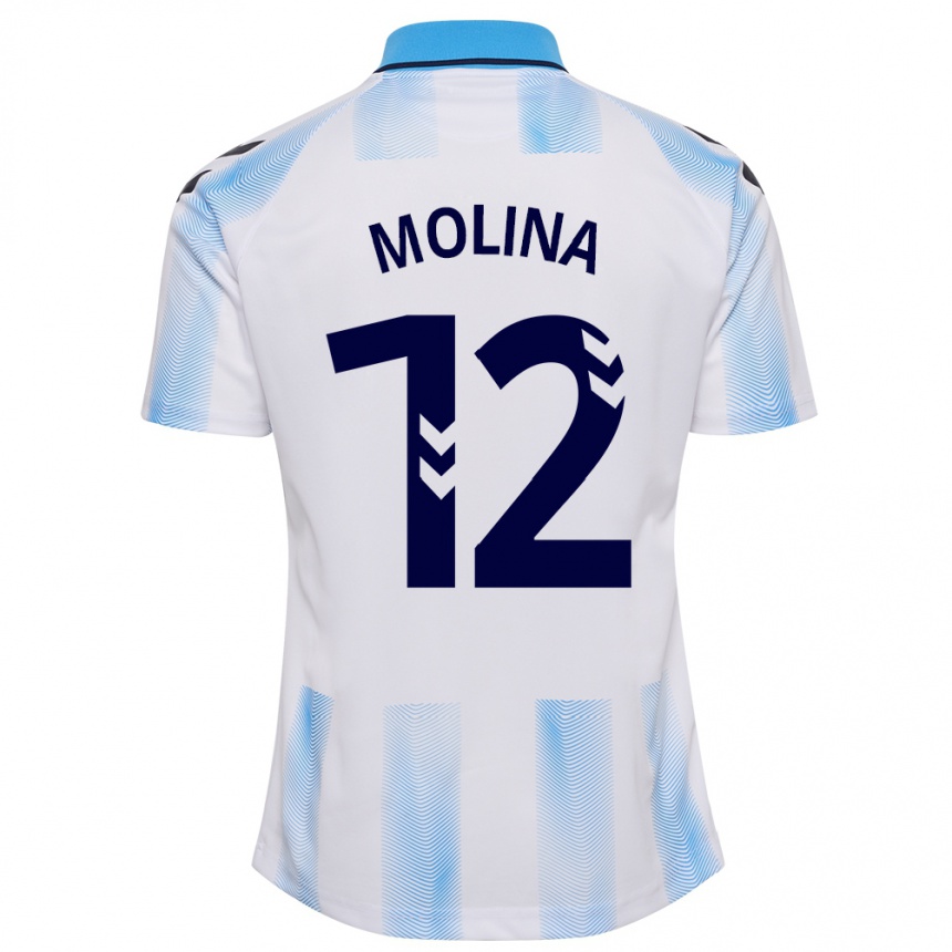 Niño Fútbol Camiseta Manu Molina #12 Blanco Azul 1ª Equipación 2023/24 México