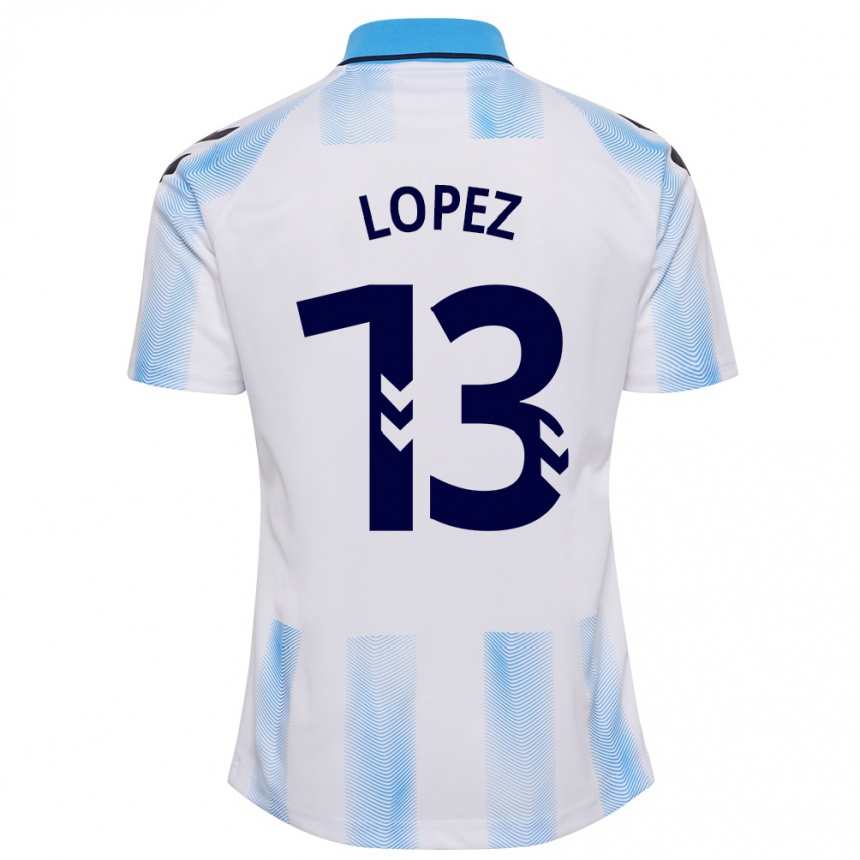 Niño Fútbol Camiseta Carlos López #13 Blanco Azul 1ª Equipación 2023/24 México