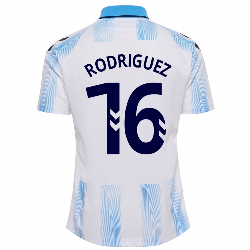 Niño Fútbol Camiseta Genaro Rodríguez #16 Blanco Azul 1ª Equipación 2023/24 México