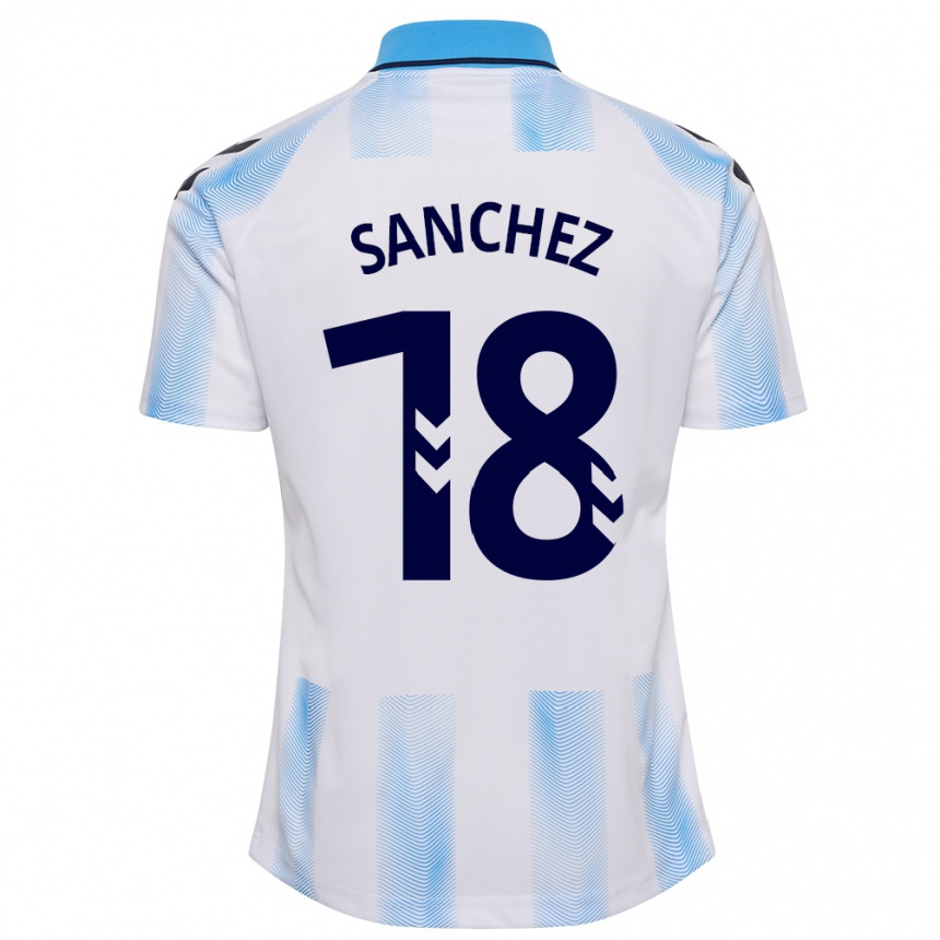 Niño Fútbol Camiseta Dani Sánchez #18 Blanco Azul 1ª Equipación 2023/24 México