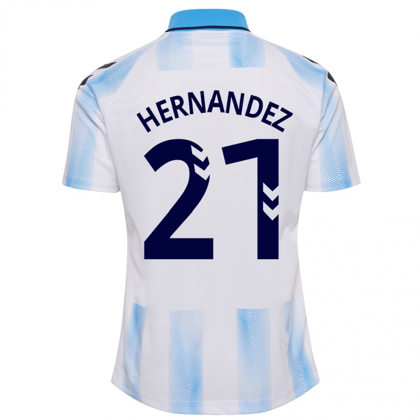 Niño Fútbol Camiseta Juan Hernández #21 Blanco Azul 1ª Equipación 2023/24 México