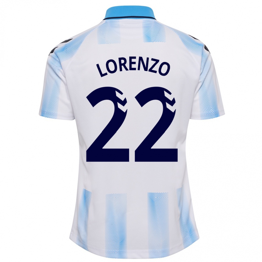 Niño Fútbol Camiseta Dani Lorenzo #22 Blanco Azul 1ª Equipación 2023/24 México