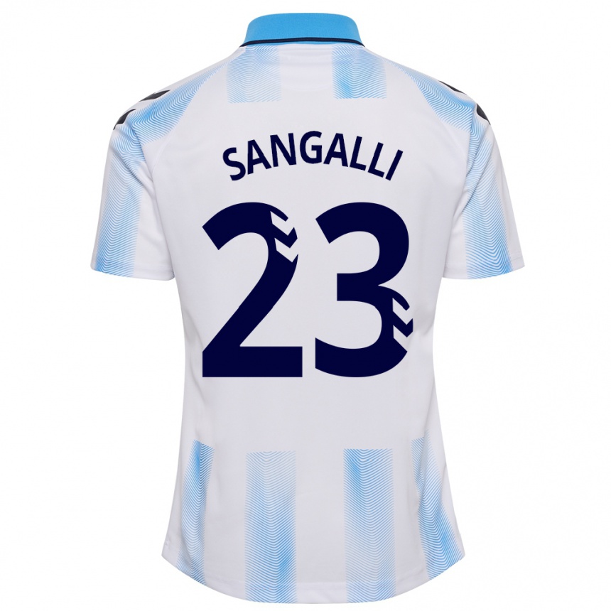 Niño Fútbol Camiseta Luca Sangalli #23 Blanco Azul 1ª Equipación 2023/24 México