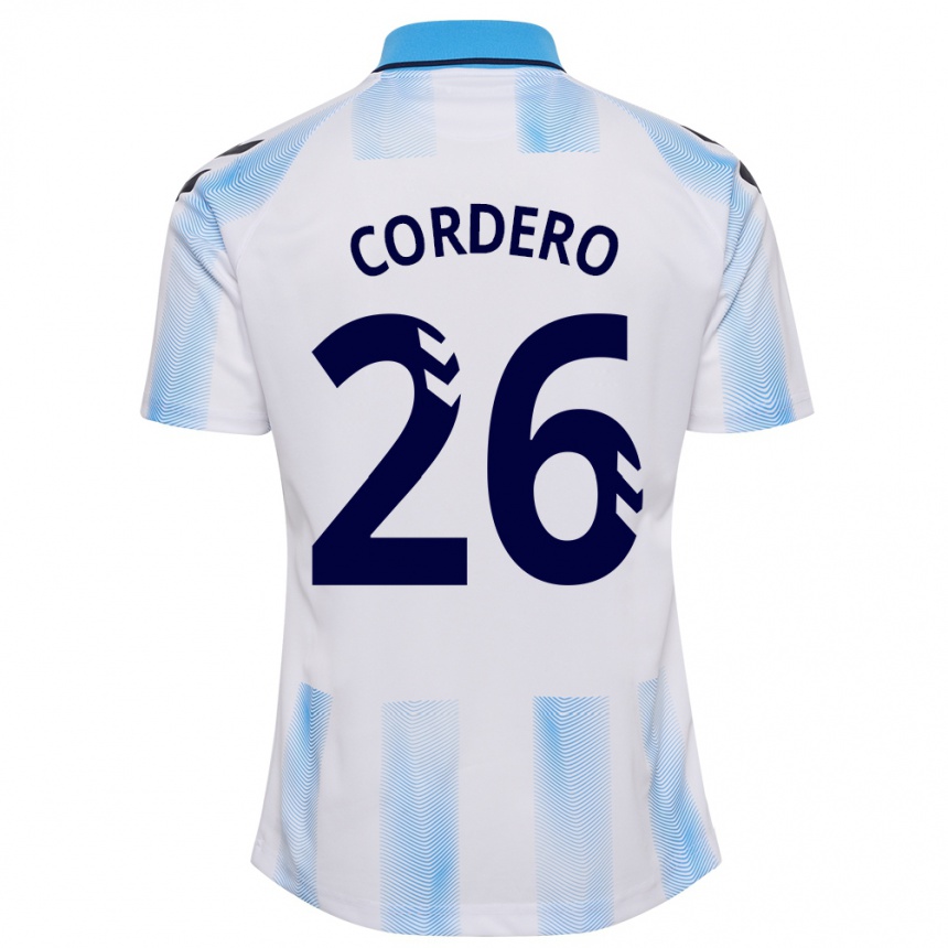 Niño Fútbol Camiseta Antonio Cordero #26 Blanco Azul 1ª Equipación 2023/24 México