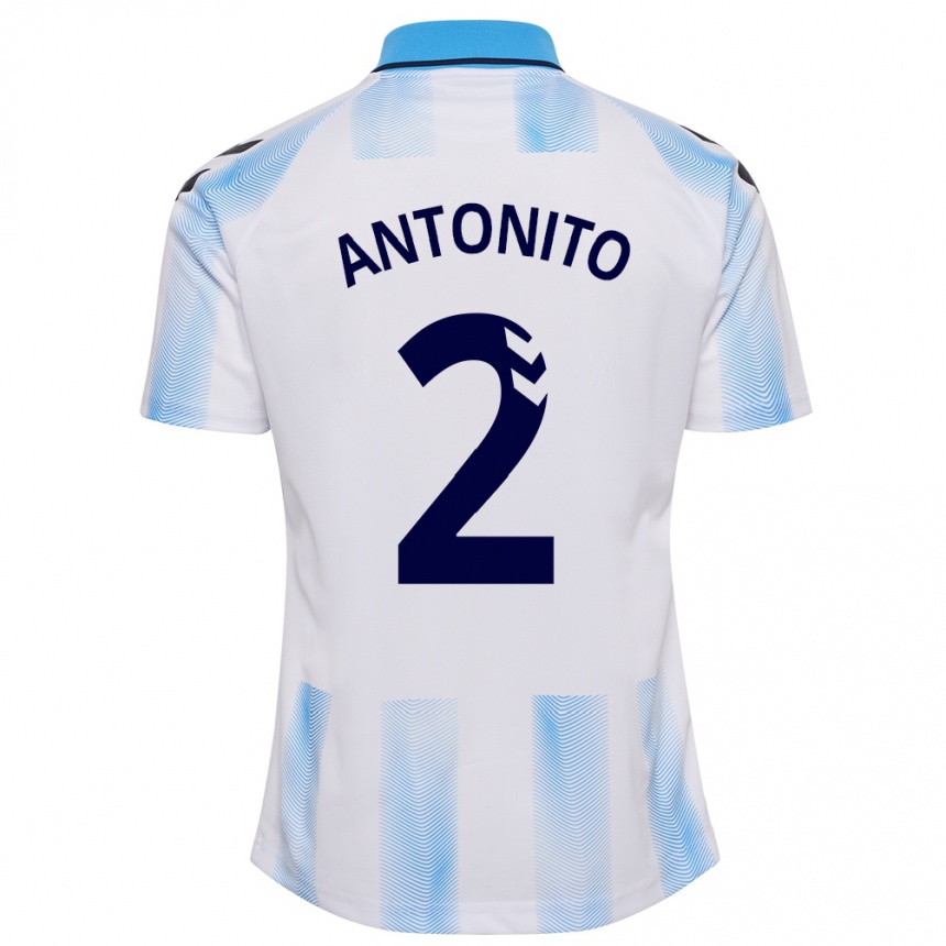 Niño Fútbol Camiseta Antoñito #2 Blanco Azul 1ª Equipación 2023/24 México