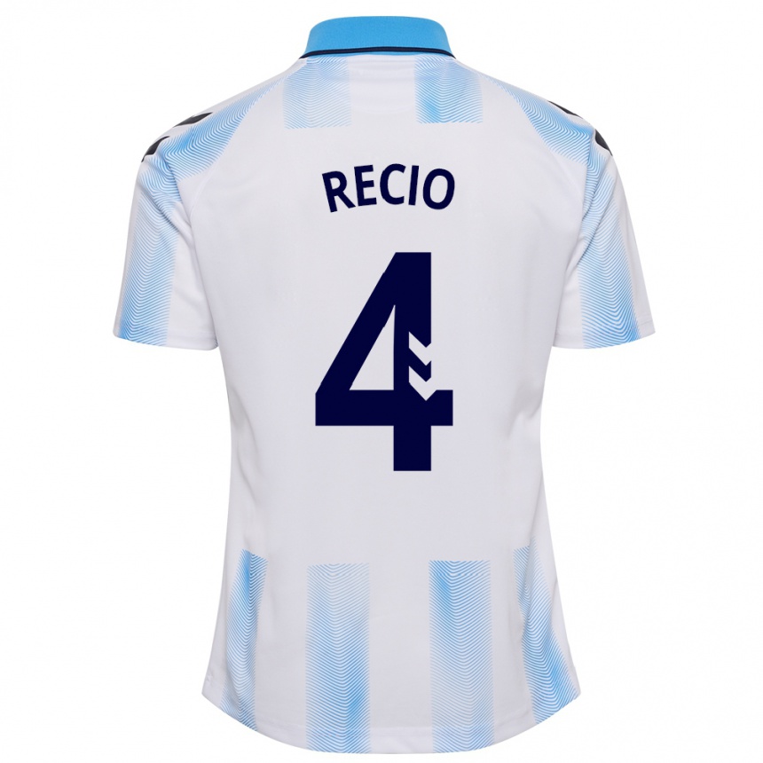 Niño Fútbol Camiseta Ángel Recio #4 Blanco Azul 1ª Equipación 2023/24 México