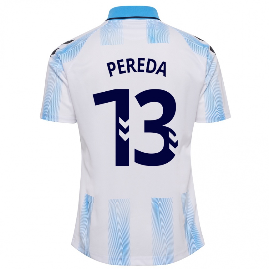 Niño Fútbol Camiseta Adrián Pereda #13 Blanco Azul 1ª Equipación 2023/24 México