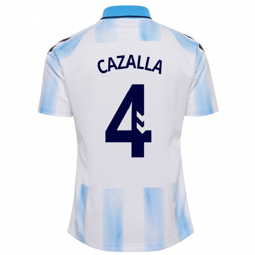 Niño Fútbol Camiseta Marta Cazalla #4 Blanco Azul 1ª Equipación 2023/24 México