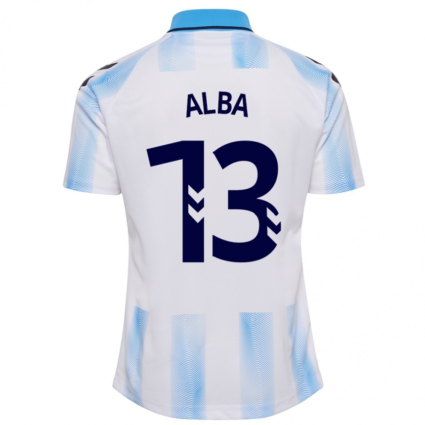 Niño Fútbol Camiseta Alba #13 Blanco Azul 1ª Equipación 2023/24 México