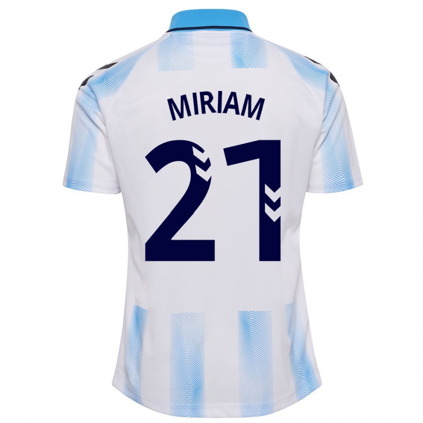 Niño Fútbol Camiseta Míriam #21 Blanco Azul 1ª Equipación 2023/24 México