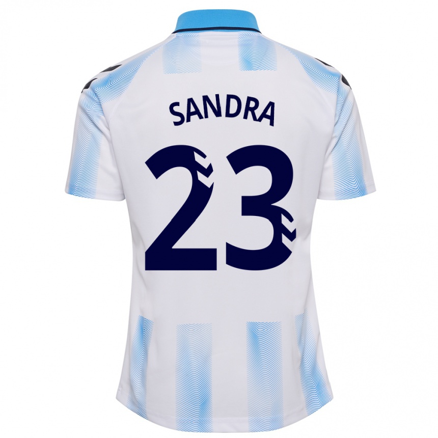 Niño Fútbol Camiseta Sandra #23 Blanco Azul 1ª Equipación 2023/24 México