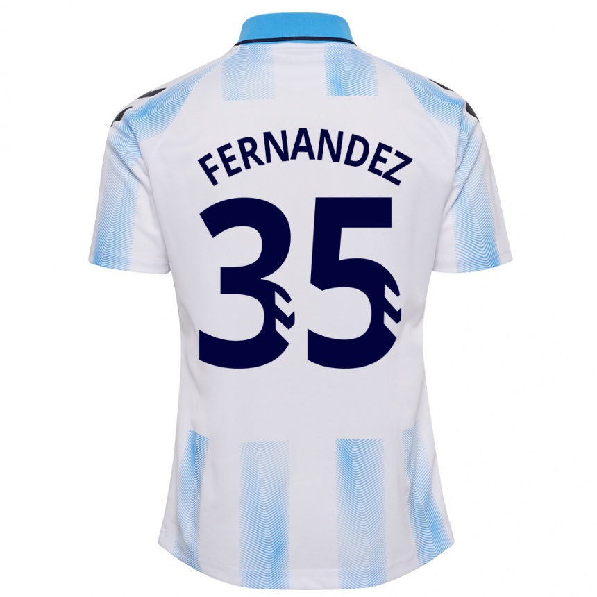 Niño Fútbol Camiseta Inés Fernández #35 Blanco Azul 1ª Equipación 2023/24 México