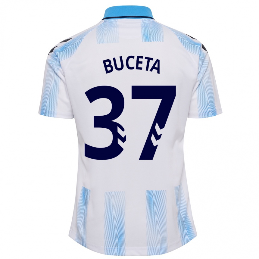 Niño Fútbol Camiseta Ana Buceta #37 Blanco Azul 1ª Equipación 2023/24 México