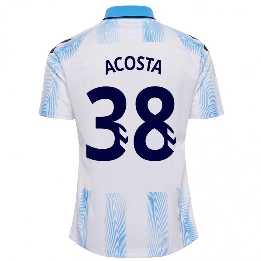 Niño Fútbol Camiseta Judith Acosta #38 Blanco Azul 1ª Equipación 2023/24 México