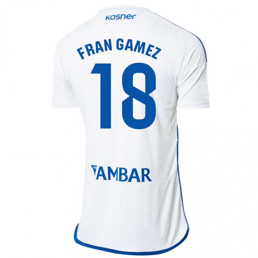 Niño Fútbol Camiseta Fran Gámez #18 Blanco 1ª Equipación 2023/24 México