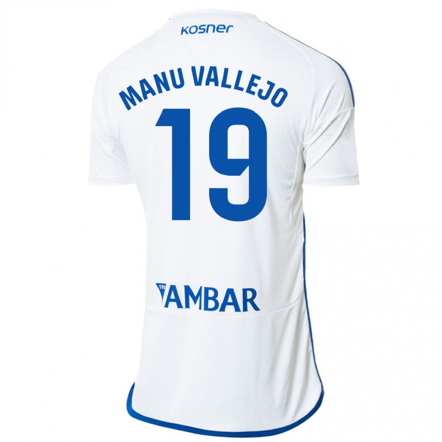 Niño Fútbol Camiseta Manu Vallejo #19 Blanco 1ª Equipación 2023/24 México