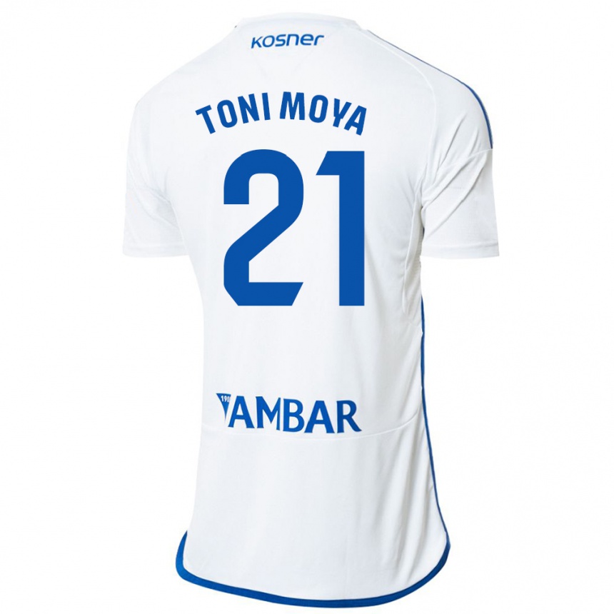 Niño Fútbol Camiseta Toni Moya #21 Blanco 1ª Equipación 2023/24 México