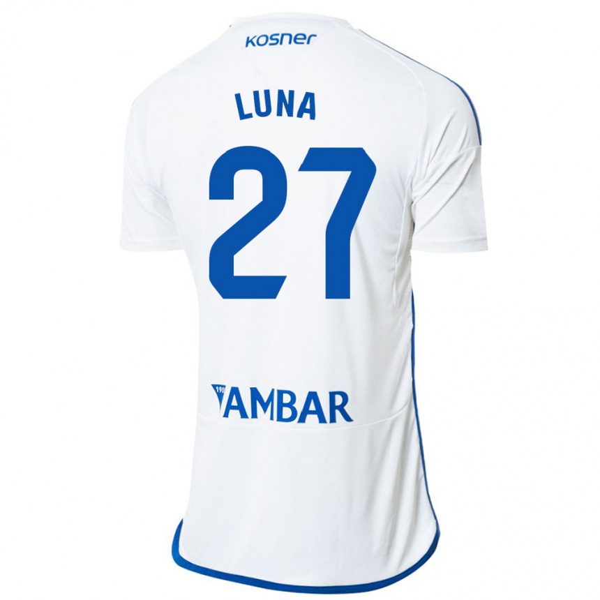 Niño Fútbol Camiseta Marcos Luna #27 Blanco 1ª Equipación 2023/24 México