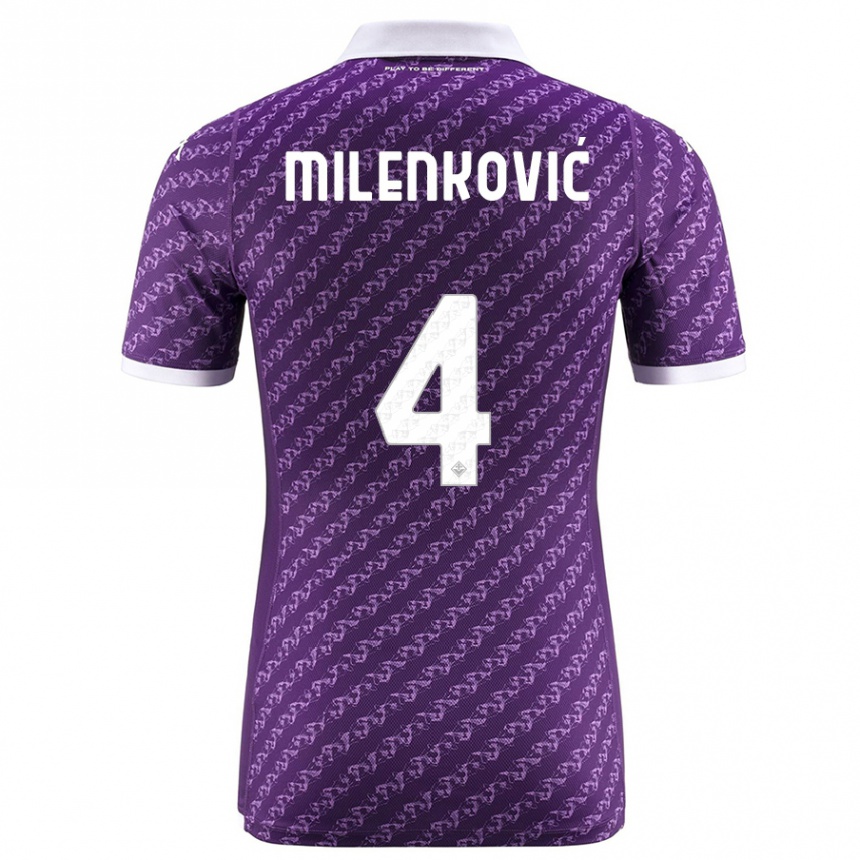 Niño Fútbol Camiseta Nikola Milenković #4 Violeta 1ª Equipación 2023/24 México