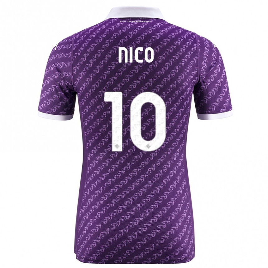 Niño Fútbol Camiseta Nicolás González #10 Violeta 1ª Equipación 2023/24 México