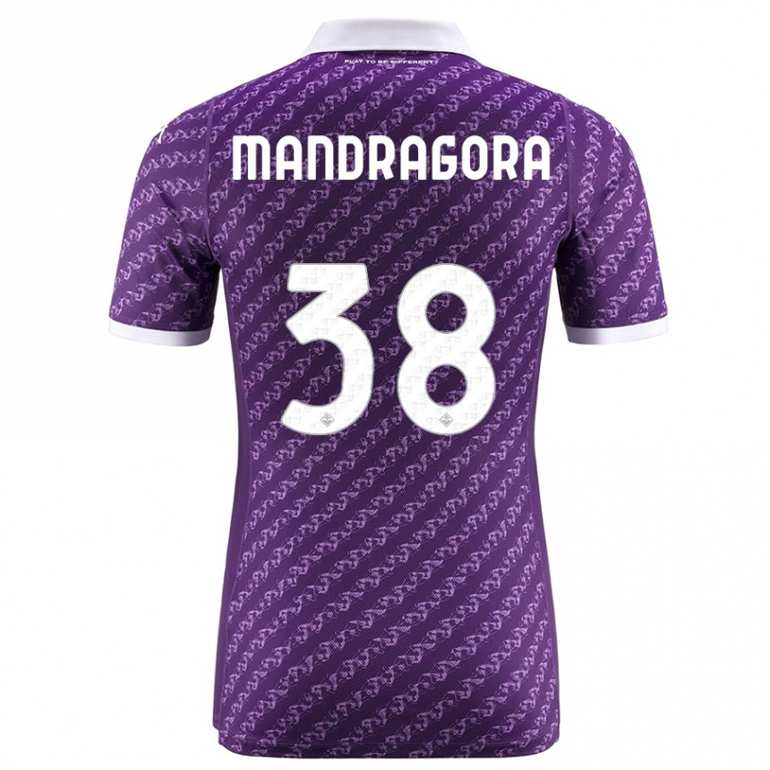 Niño Fútbol Camiseta Rolando Mandragora #38 Violeta 1ª Equipación 2023/24 México