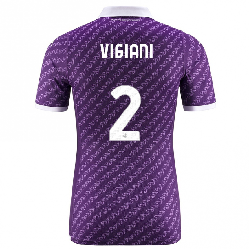 Niño Fútbol Camiseta Lorenzo Vigiani #2 Violeta 1ª Equipación 2023/24 México