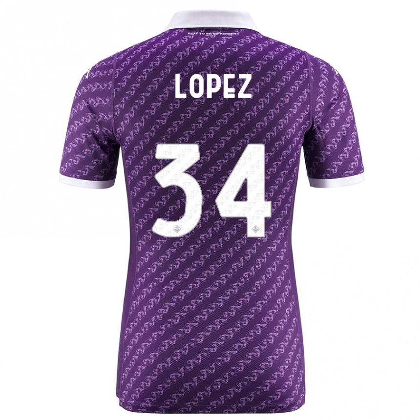 Niño Fútbol Camiseta Lucas López #34 Violeta 1ª Equipación 2023/24 México