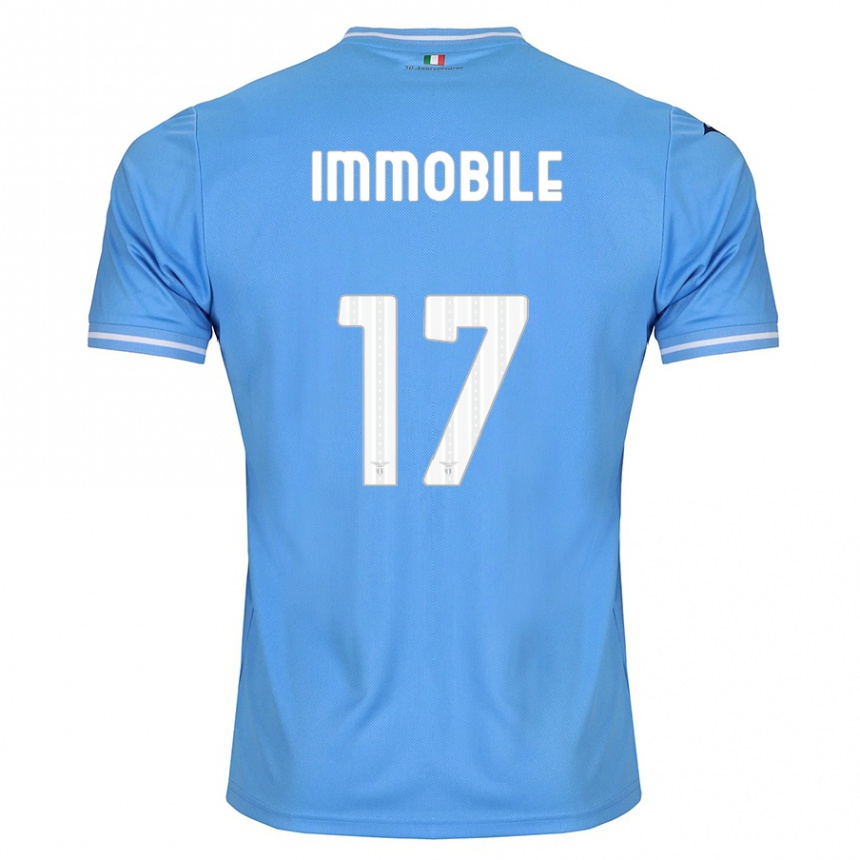 Niño Fútbol Camiseta Ciro Immobile #17 Azul 1ª Equipación 2023/24 México