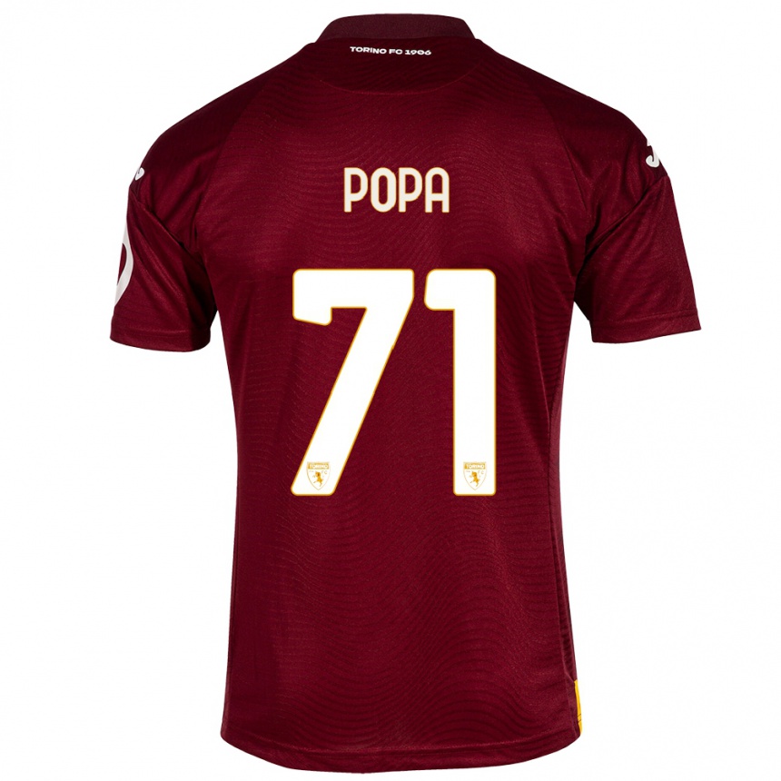 Niño Fútbol Camiseta Mihai Popa #71 Rojo Oscuro 1ª Equipación 2023/24 México