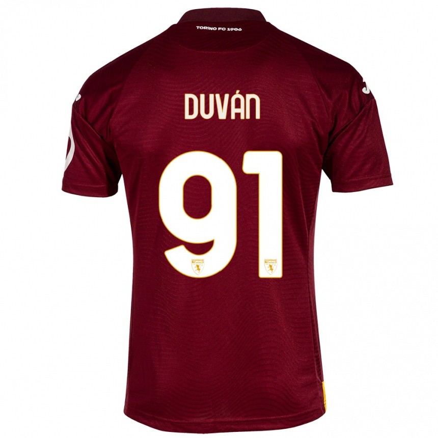 Niño Fútbol Camiseta Duván Zapata #91 Rojo Oscuro 1ª Equipación 2023/24 México