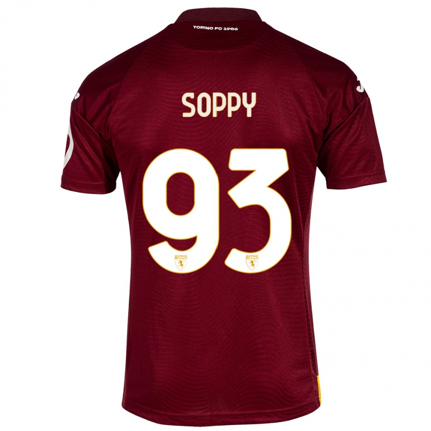 Niño Fútbol Camiseta Brandon Soppy #93 Rojo Oscuro 1ª Equipación 2023/24 México