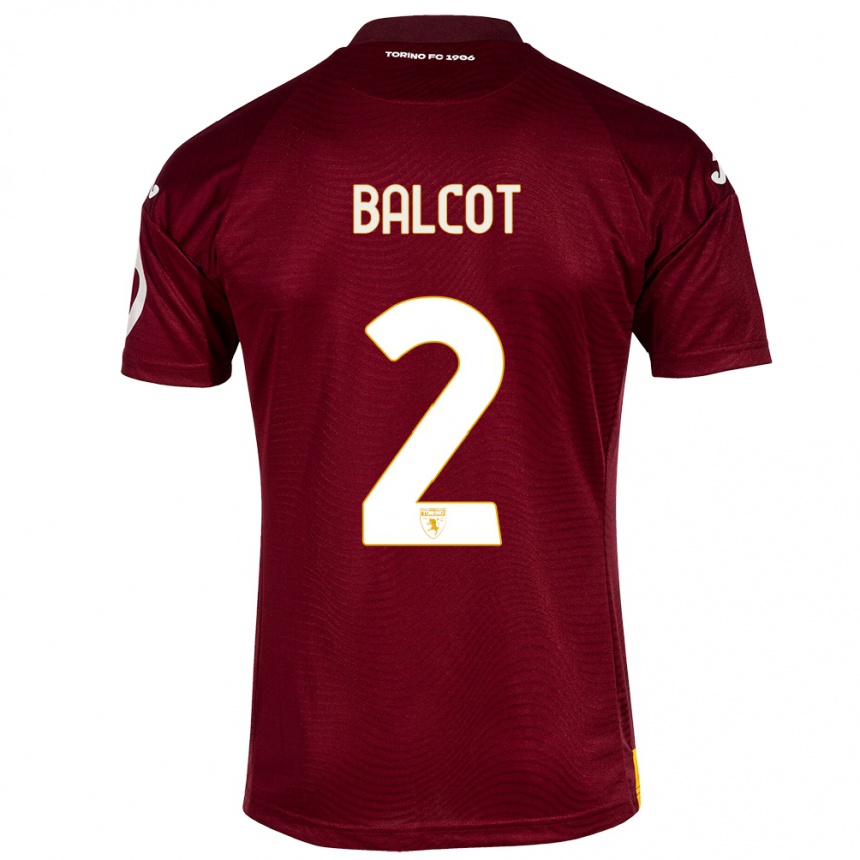 Niño Fútbol Camiseta Côme Bianay Balcot #2 Rojo Oscuro 1ª Equipación 2023/24 México