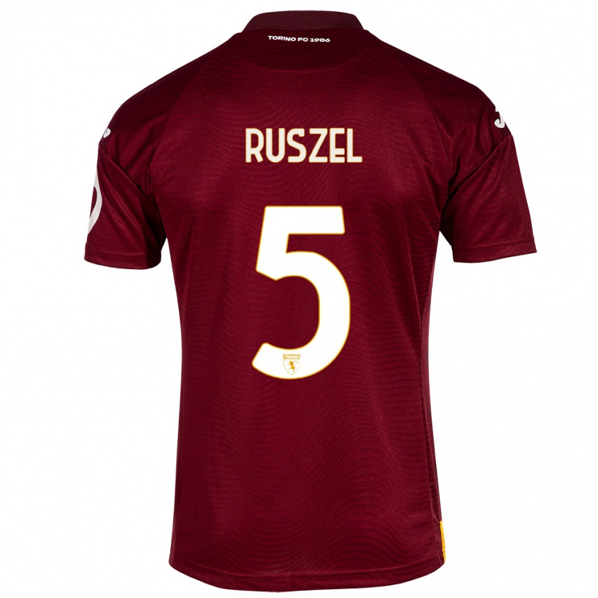 Niño Fútbol Camiseta Marcel Ruszel #5 Rojo Oscuro 1ª Equipación 2023/24 México