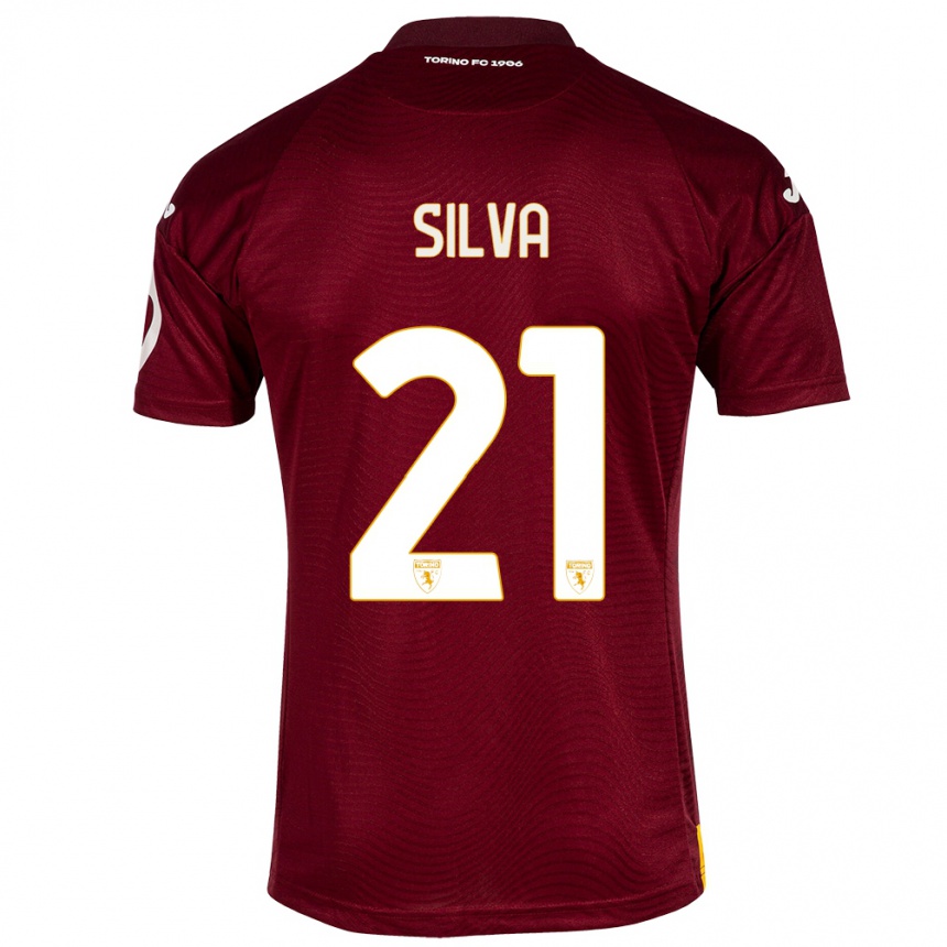 Niño Fútbol Camiseta Jonathan Silva #21 Rojo Oscuro 1ª Equipación 2023/24 México