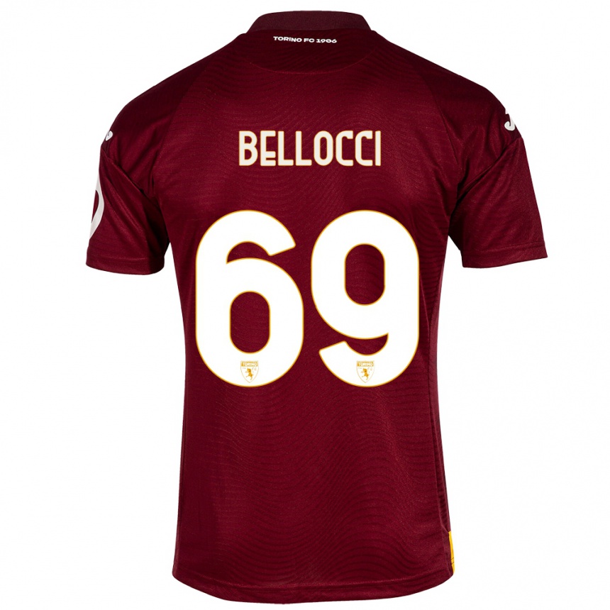 Niño Fútbol Camiseta Andrea Bellocci #69 Rojo Oscuro 1ª Equipación 2023/24 México