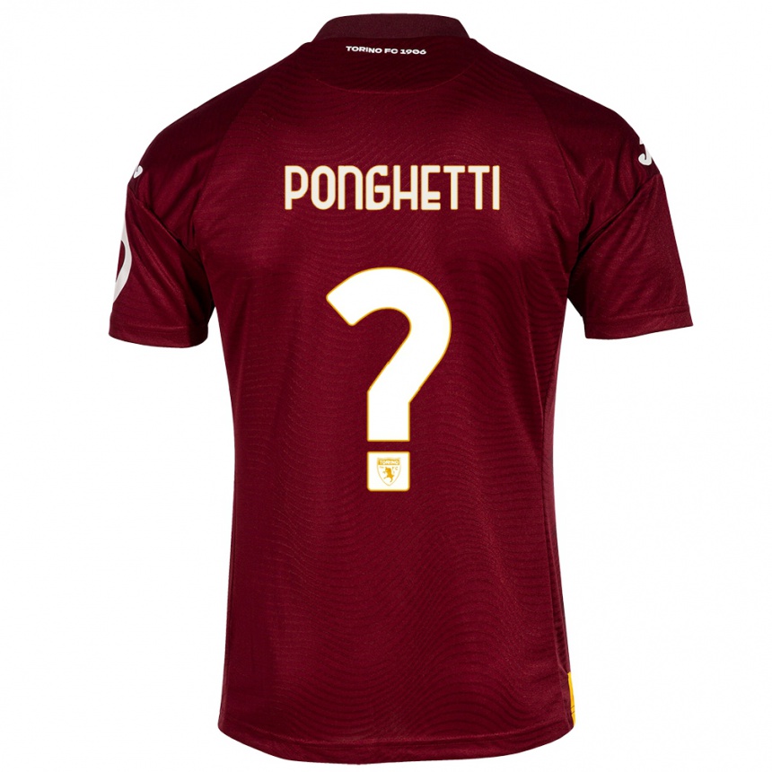 Niño Fútbol Camiseta Matteo Ponghetti #0 Rojo Oscuro 1ª Equipación 2023/24 México