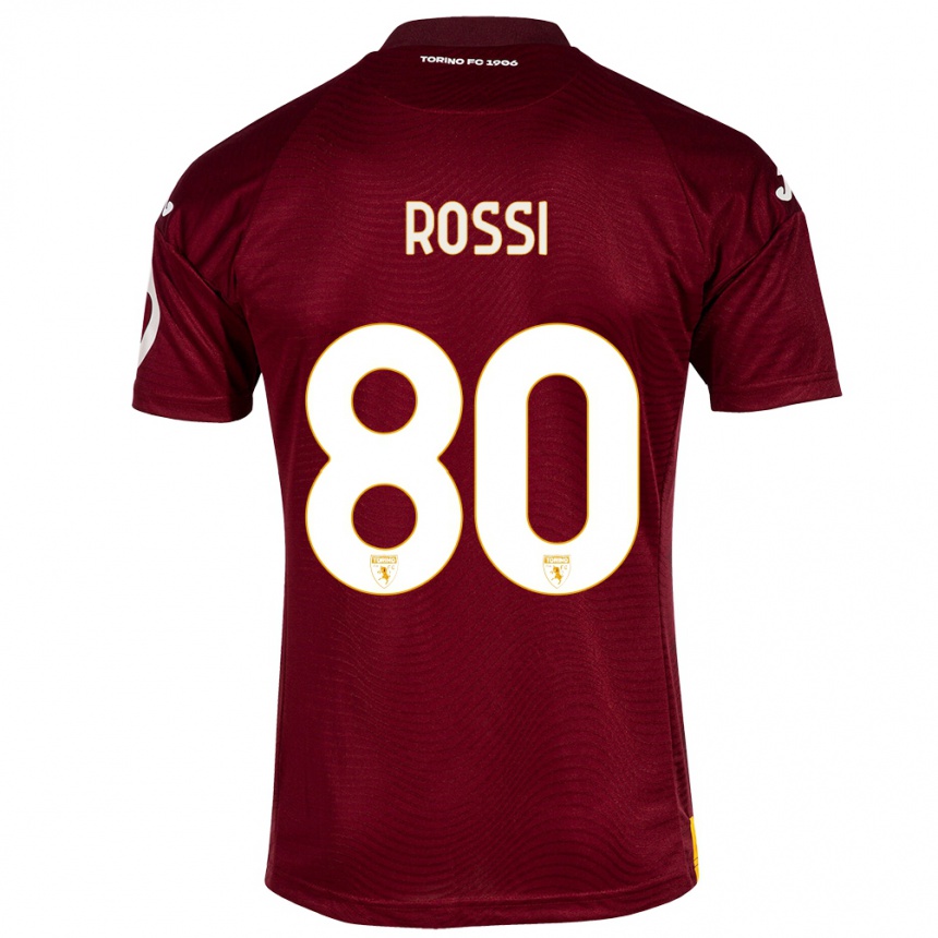 Niño Fútbol Camiseta Simone Rossi #80 Rojo Oscuro 1ª Equipación 2023/24 México