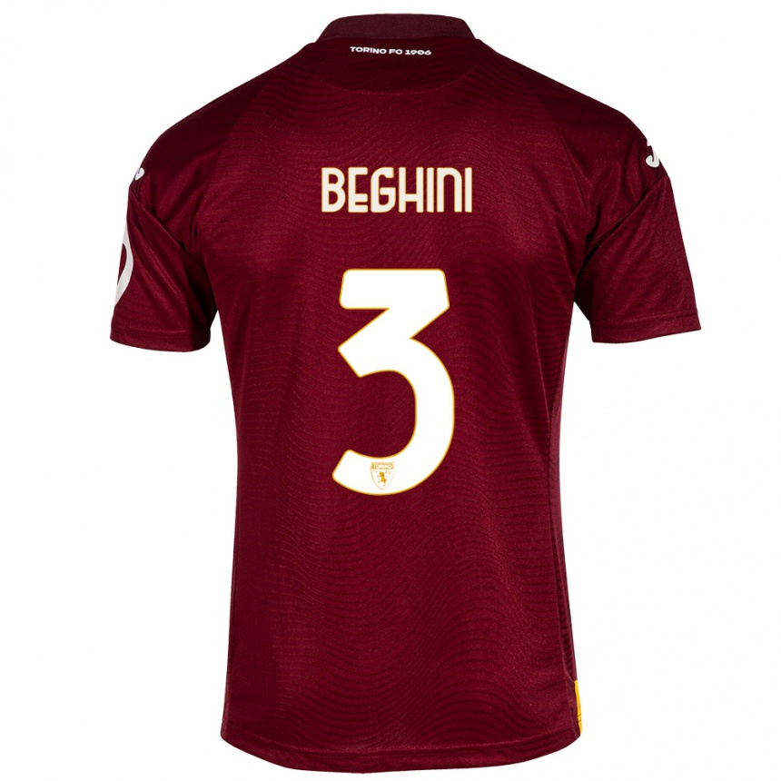 Niño Fútbol Camiseta Giulia Beghini #3 Rojo Oscuro 1ª Equipación 2023/24 México